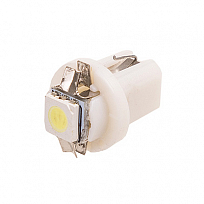 Автолампа диод T8,5(T4W) 12V 1 SMD Блистер с цоколем 1-конт Белая SKYWAY компл. 2 шт Габариты, номер